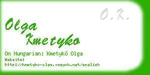 olga kmetyko business card