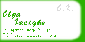 olga kmetyko business card